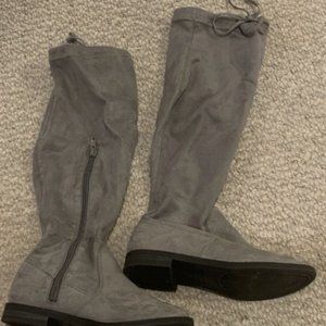Jessica Simpson Girls Relaxed Knee-High Tie Grey Boots Size 5